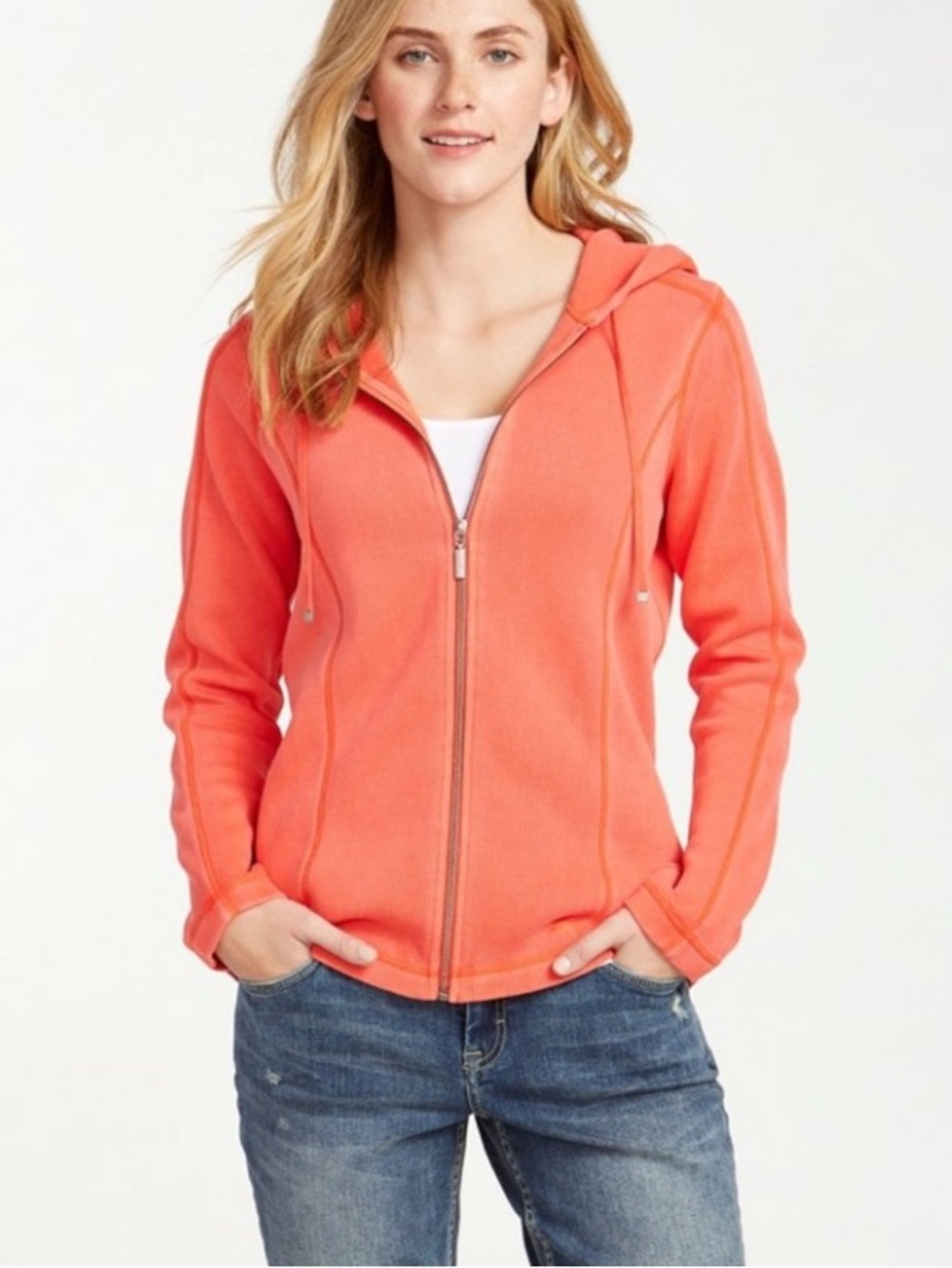 NWT Tommy Bahama Coral Zipper Hoodie Sweater XL